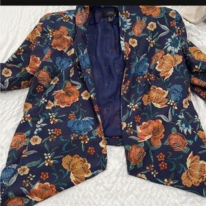MNG COLLECTION BLAZER S Fall Elegant Floral Patterned Blazer